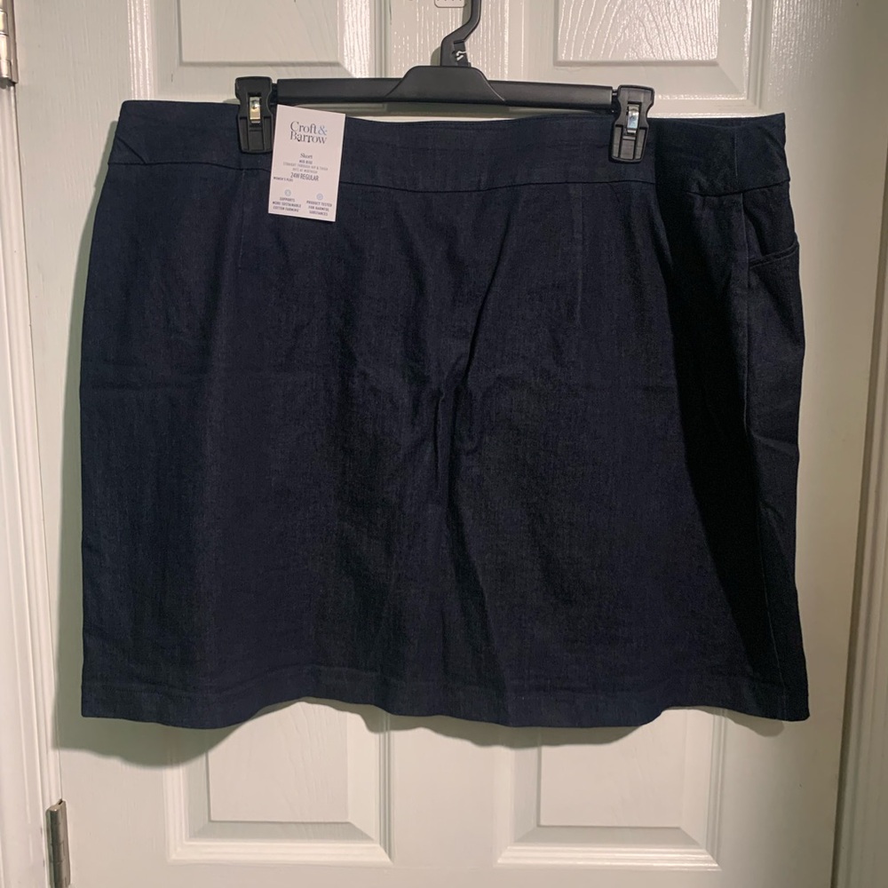 Croft & Barrow Mid Rise Denim Skirt